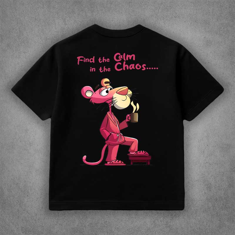 تیشرت کارتونی پلنگ صورتی